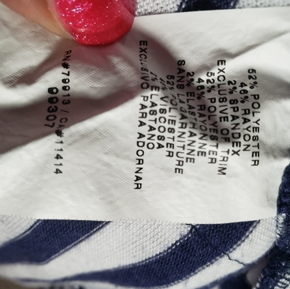 Jessica Simpson Maternity Navy And White Striped Cardigan With Pockets Sz S/M - Picture 9 of 10